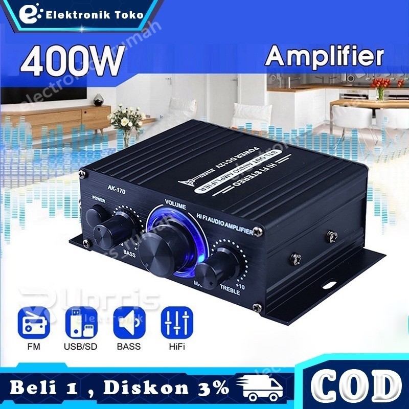 400w Home Amplifier Mini Audio Amplifier Bluetooth-free Auto Stereo Audio Car Amplifier