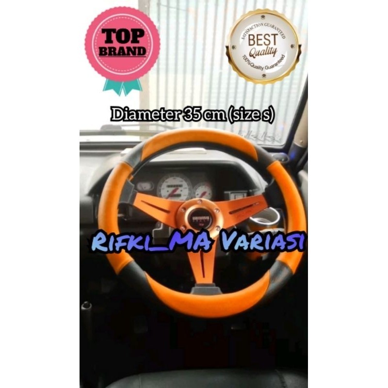 [PREMIUM ORIGINAL] Sarung stir mobil racing momo diameter 35 cm (14inc) / cover stir mobil racing mo