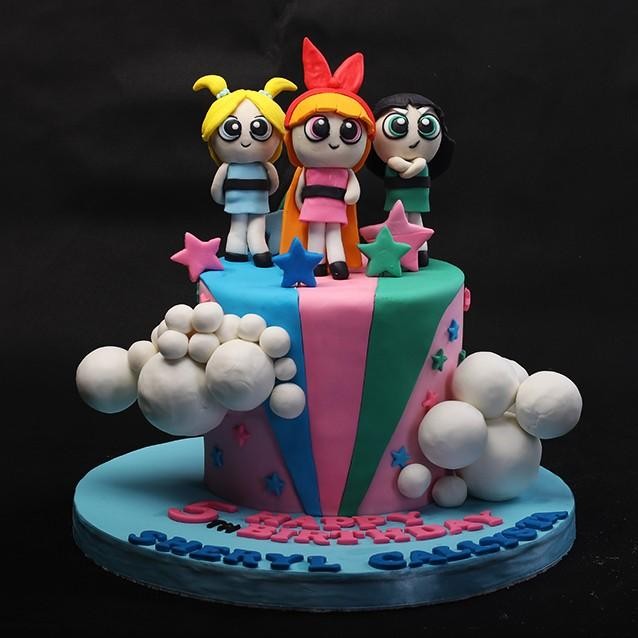 

Kue Ulang Tahun Tema Powerpuff Girls / diameter 20 cm Catering Malang DMT