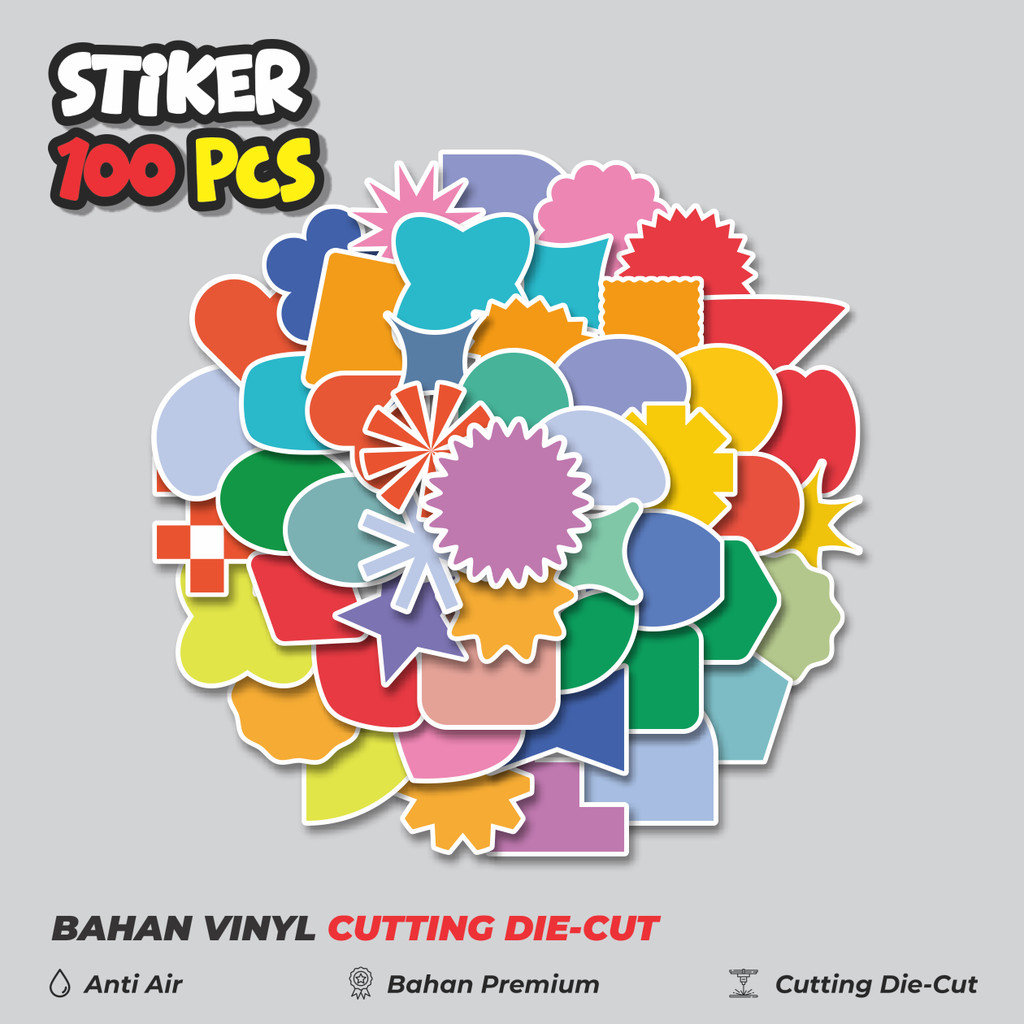 

Terbaru! 50 pcs Stiker Geometric Element Simple Dekorasi Lucu Kreatif untuk Notebook, Skateboard, HP