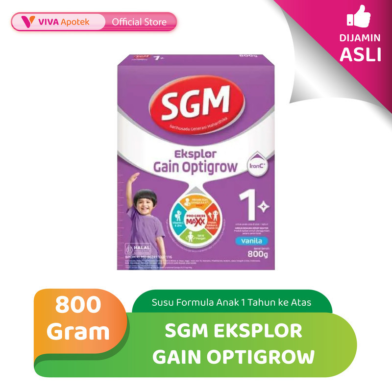SGM Eksplor Gain Optigrow Susu Formula Anak 1 Tahun ke Atas (800 Gram)