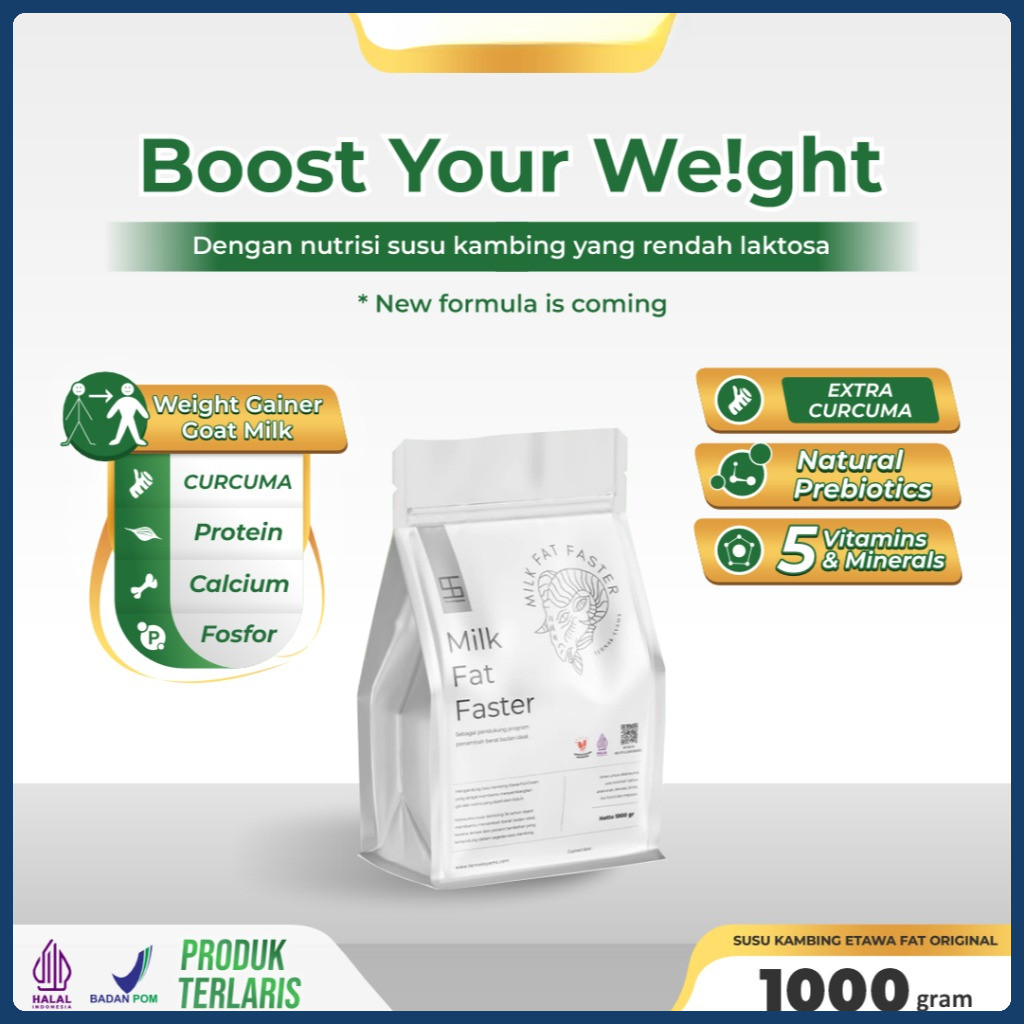

Ternak Syams Milk Fat Faster Rasa Original 1KG Susu Penambah Berat Badan ideal kenaikan tinggi nutrisi gizi protein kalori rendah gula kolestrol suplement weight gain booster rendah laktosa gym fitnes masa otot alami natural whey curcuma susah gemuk
