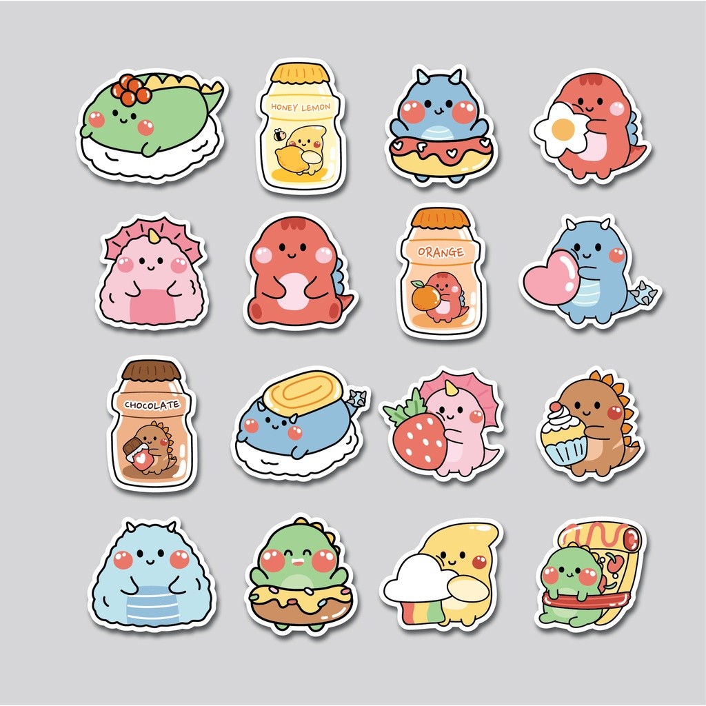 

Sticker Pack Cute Dino | Sticker Tumblr | Stiker Laptop Koper Helm