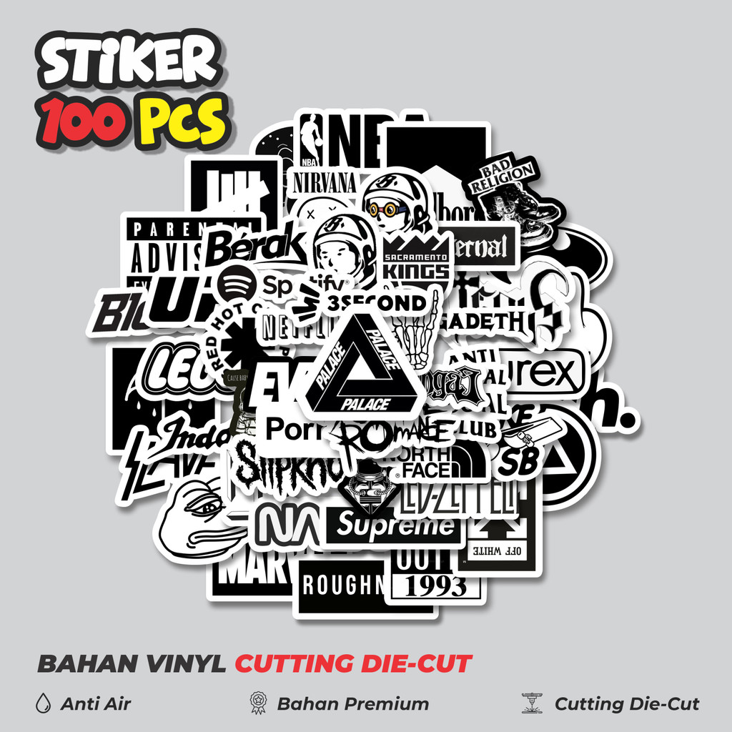 

Terbaru! 50 pcs Stiker Random Aesthetic Black & White Versi 2 Dekorasi Lucu Kreatif untuk Notebook, Skateboard, HP
