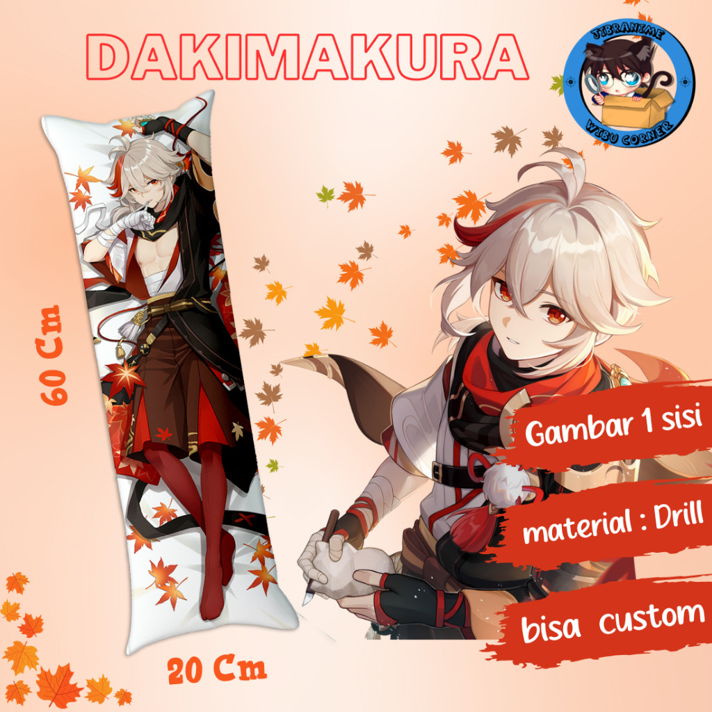 Dakimakura / Guling  Anime Kaedehara Kazuha Genshin Impact / Ukuran 20x60cm / Sudah Termasuk Isi / B