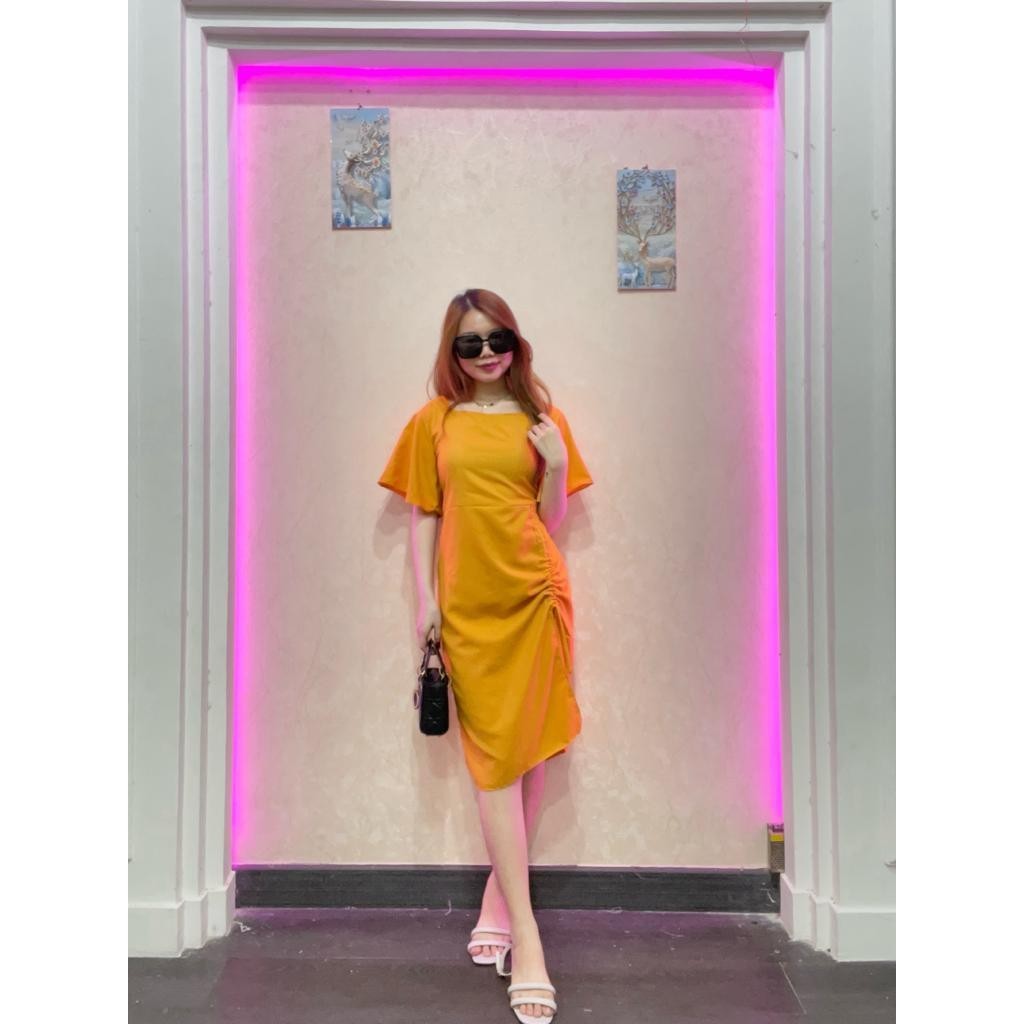 New Dress Serut Lauren Daster Belakang Karet