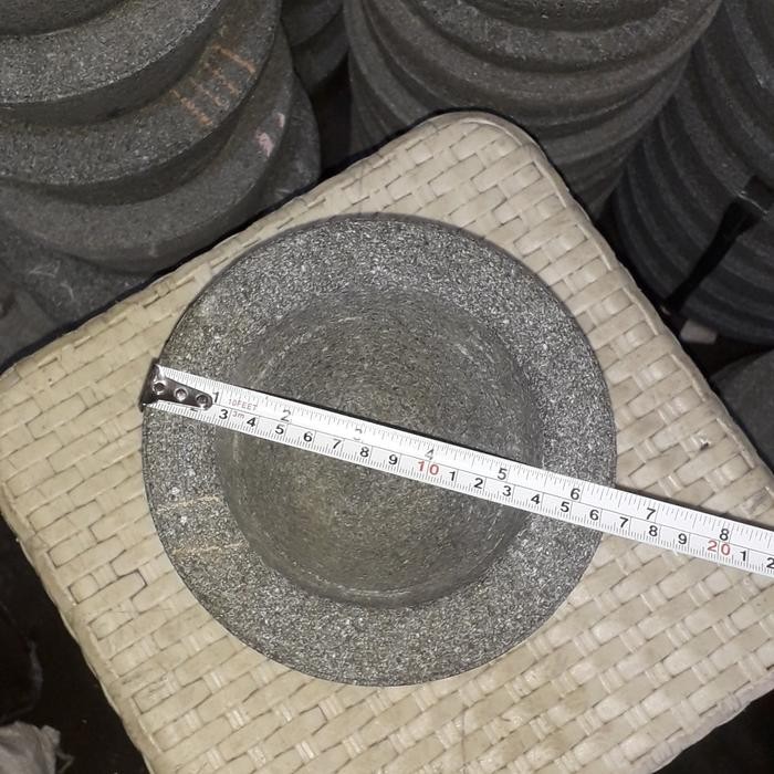 LUMPANG BATU BUBUT MESIN ASLI BATU TANPA TUMBUKAN 16CM