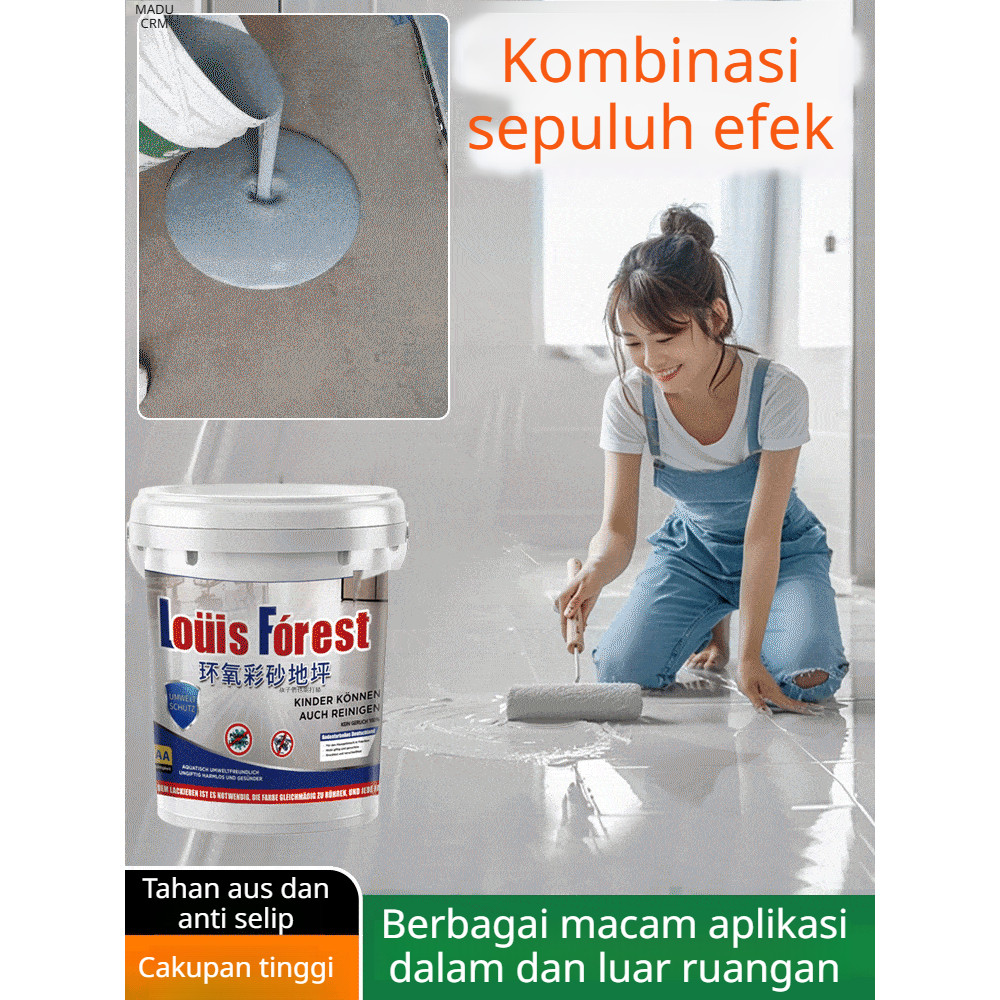 ⚡[Bebas Bau Cepat Kering] Cat Lantai Pasir Berwarna Epoxy Upgrade/[Bebas Formaldehida/Tidak Berbau/C