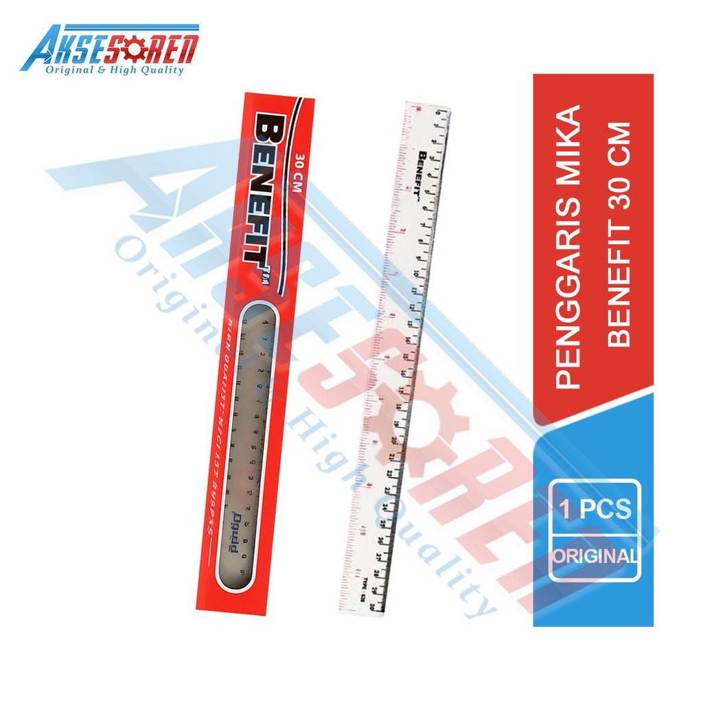 

Aksesoren Penggaris Mika Benefit 30 cm [1 Pcs] / Alat Tulis Kantor ATK / Alat Ukur Pengukur / Garisan Plastik Panjang