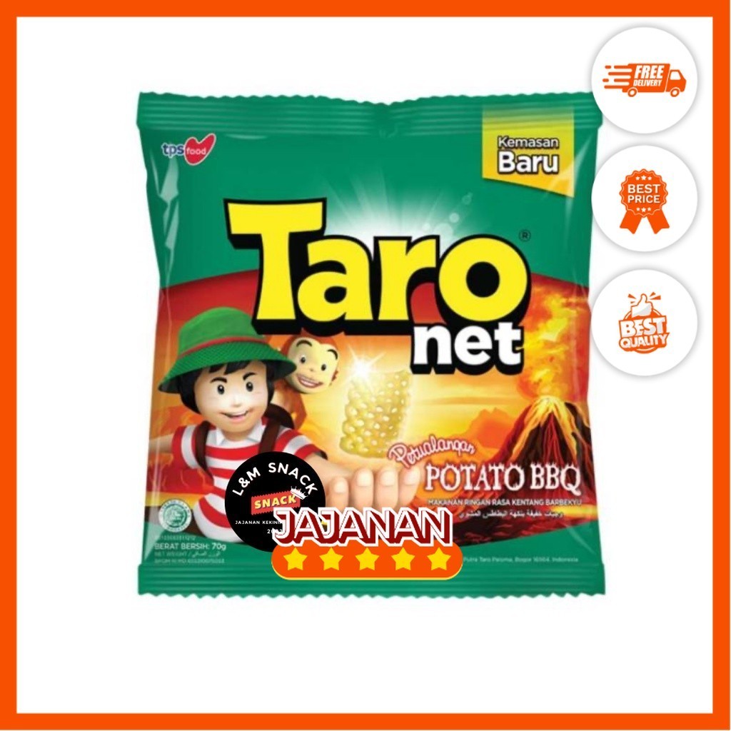 

Taro Net Potato BBQ Ecer 1000 1 Renceng isi 10 pcs @9gr/Ecer 2000 @18gr Jajanan Termurah