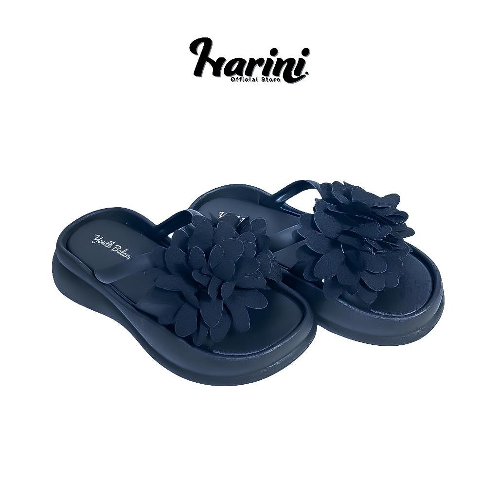 Sandal Jepit Wedges Wanita Bulu-bulu EVA Rubber Sendal Jelly Karet Import Balance Anti Slip 800-A1