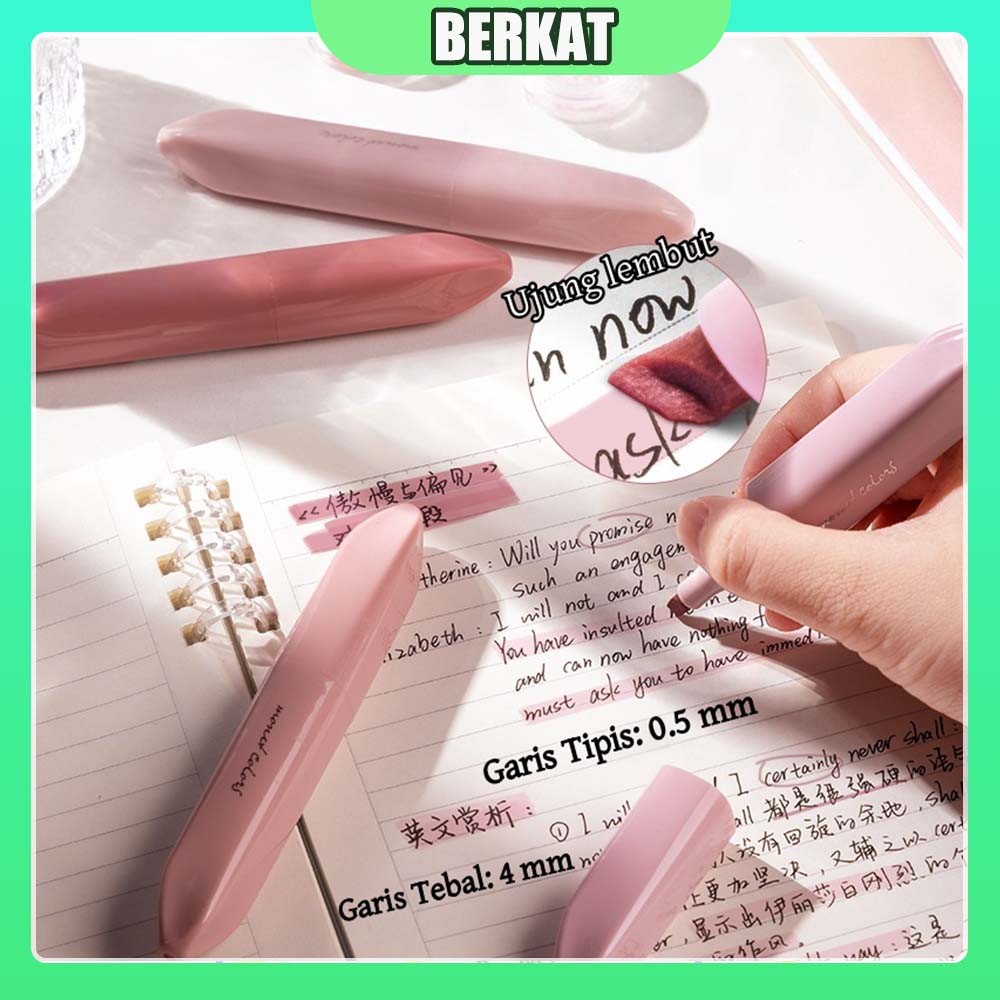 

4pcs Highlighter Pen Warna Pastel Lucu 1 SET WARNA PASTEL TERANG Set Lucu Journal Marker Pen Alat Tulis Stationery Korea School Stuff