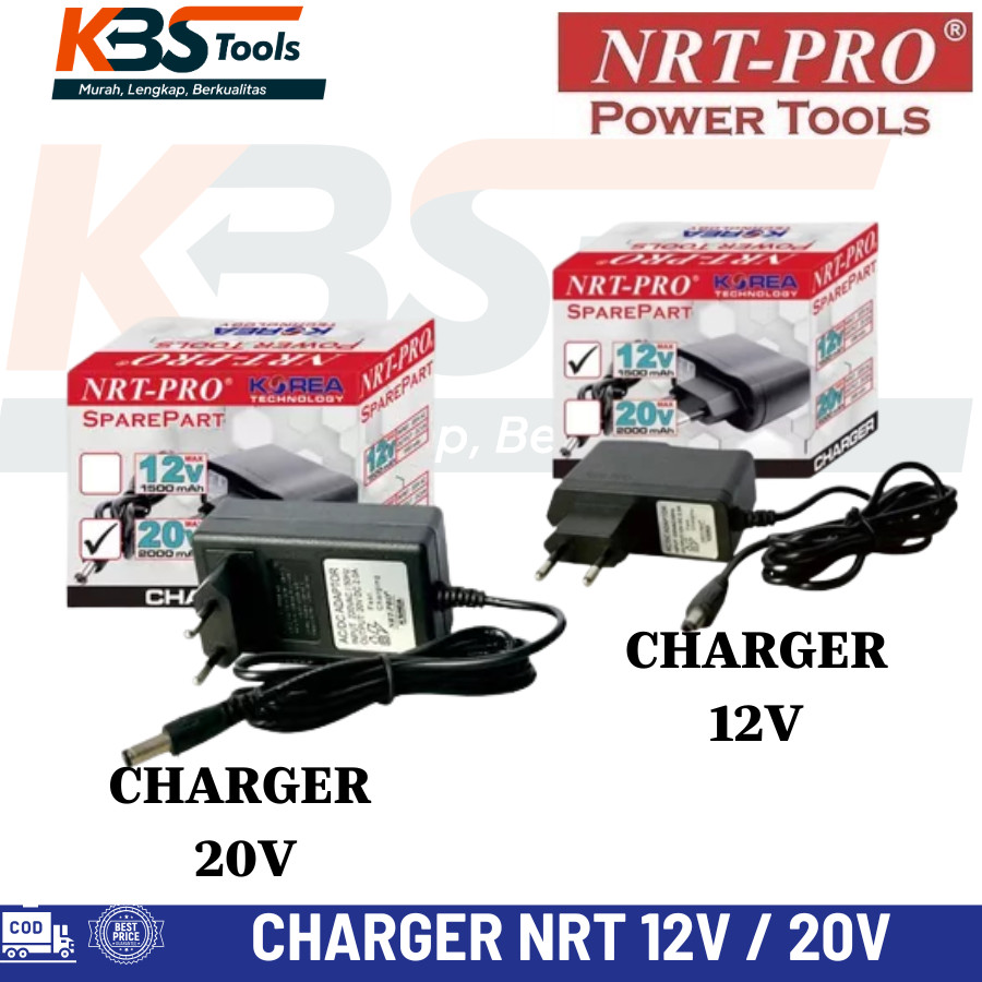 NRT PRO Adaptor Charger 12V 20V Alat Cas Pengisi Daya Baterai Mesin Bor Cordless 12 20 Volt