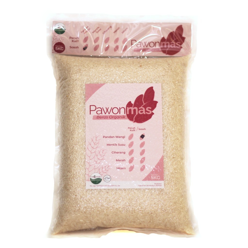 

Pawonmas Beras Pandan Wangi Organik Sosoh [5kg] Beras Pulen Diet Sehat