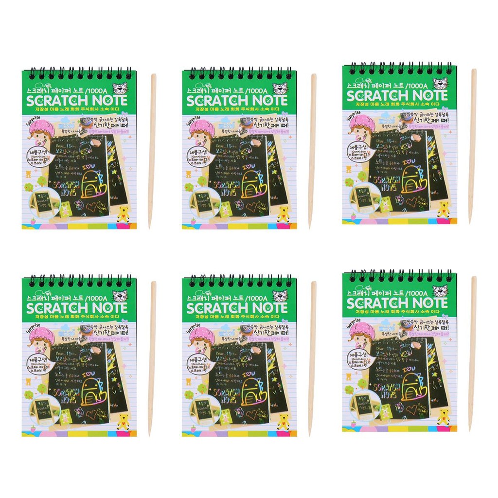 

12PCS Scratch Picture Book Kids DIY Drawing Toys H made Child Graffiti Paper Doodle Pads Sketch Notebooks Safe