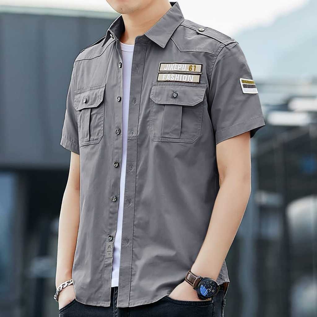Kemeja Lengan Pendek Pria Hem Casual Barry Baju Pria Distro