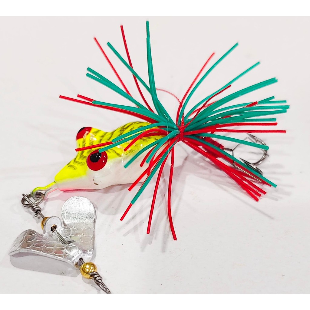 Umpan Pancing Casting Lure Hard Frog + Spin (2,5cm / 3cm) Kodok Satuan