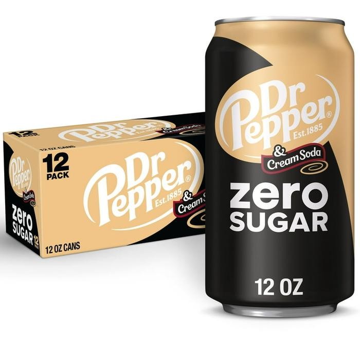 

Dr Pepper & Cream Zero Sugar Soda Pop - 12 fl oz (12 Pack Cans)