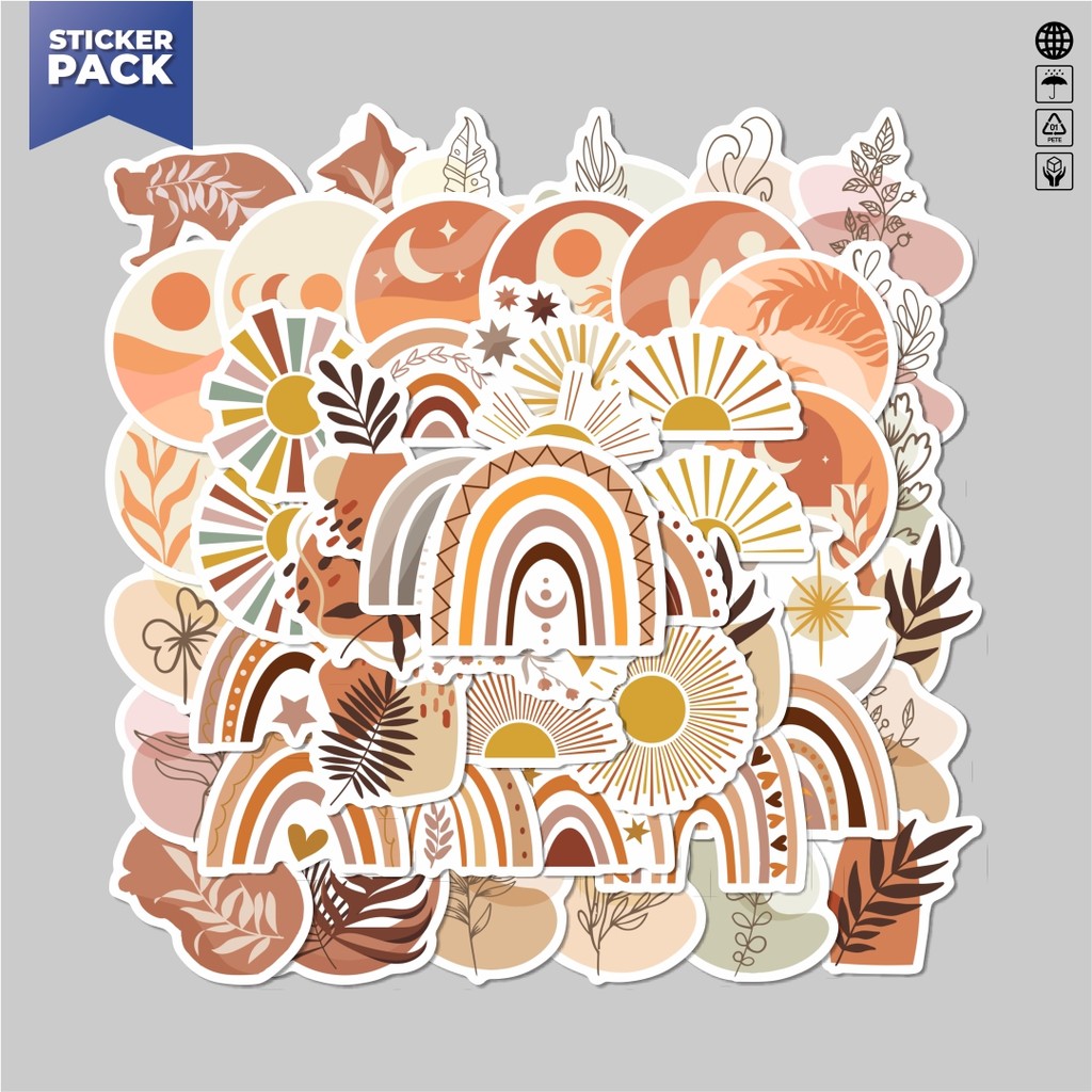 

[100PCS]Stiker Pack Sticker Kartun Boho Aesthetic Vinyl Anti Air Dekorasi Sticker Laptop Buku Journal Koper Helm Casing HP Gitar Helm Skateboard