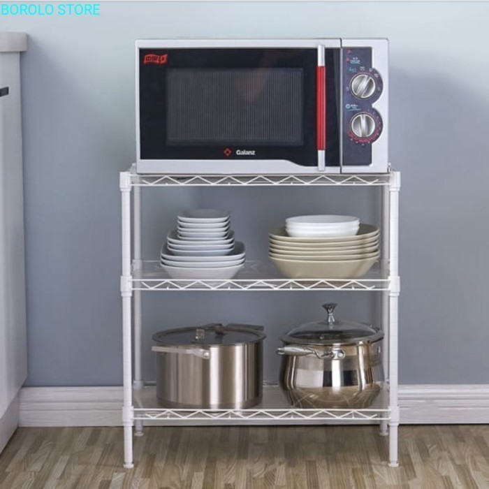 Krisbow Rak Kawat Besi - Rak Besi 3 Tingkat