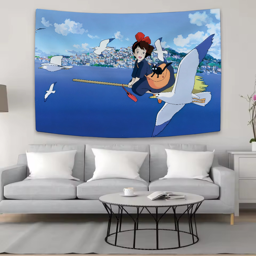 

Anime K-Kikis Cute Delivery Service Tapestry Background Hanging Cloth Bedroom Tapestry Room Decor Aesthetic Tapestry Wall Party