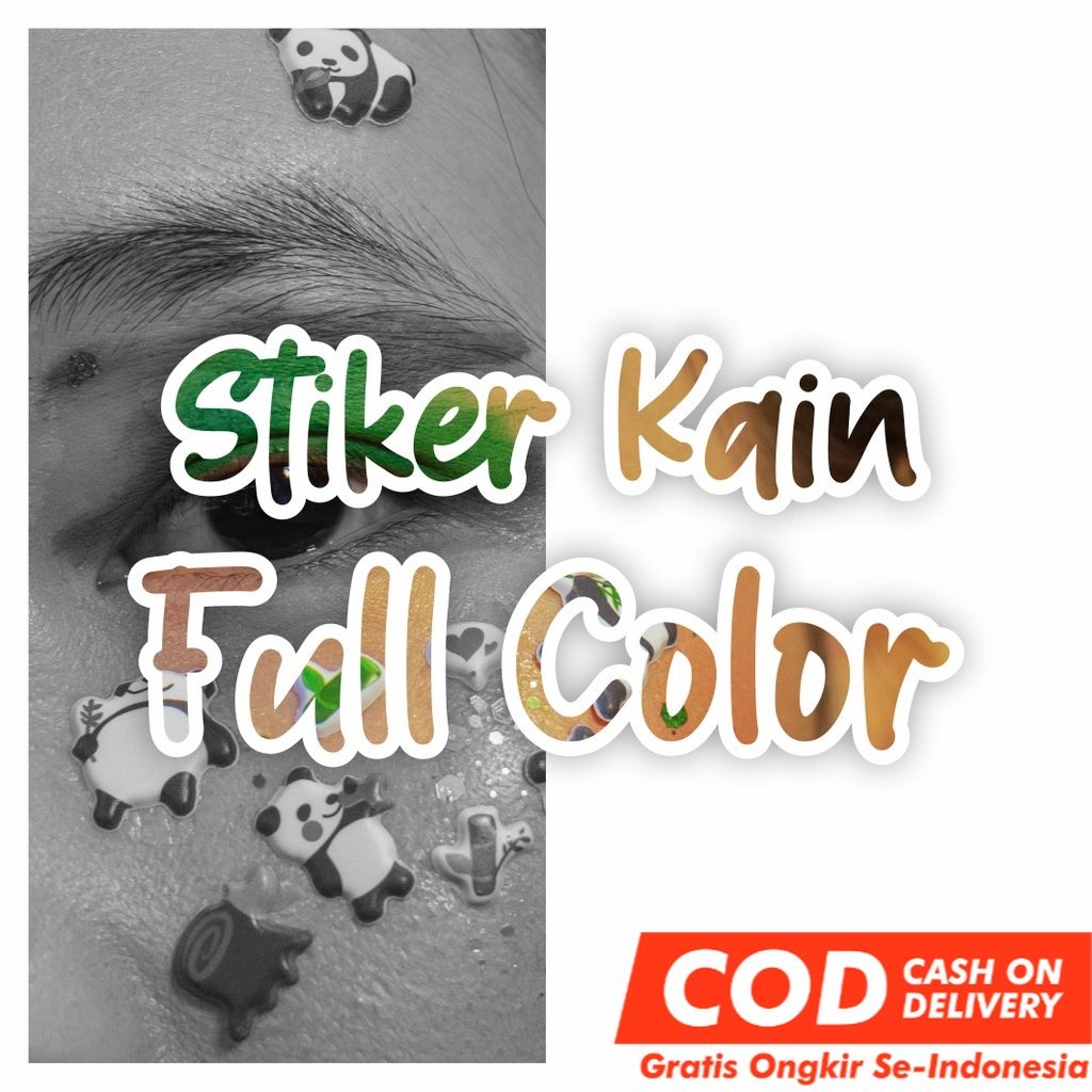 

Stiker Label Kain Baju Setrika Sablon Nama FULL COLOR Sticker Aesthetic Iron on 50pcs BLUESTIKER