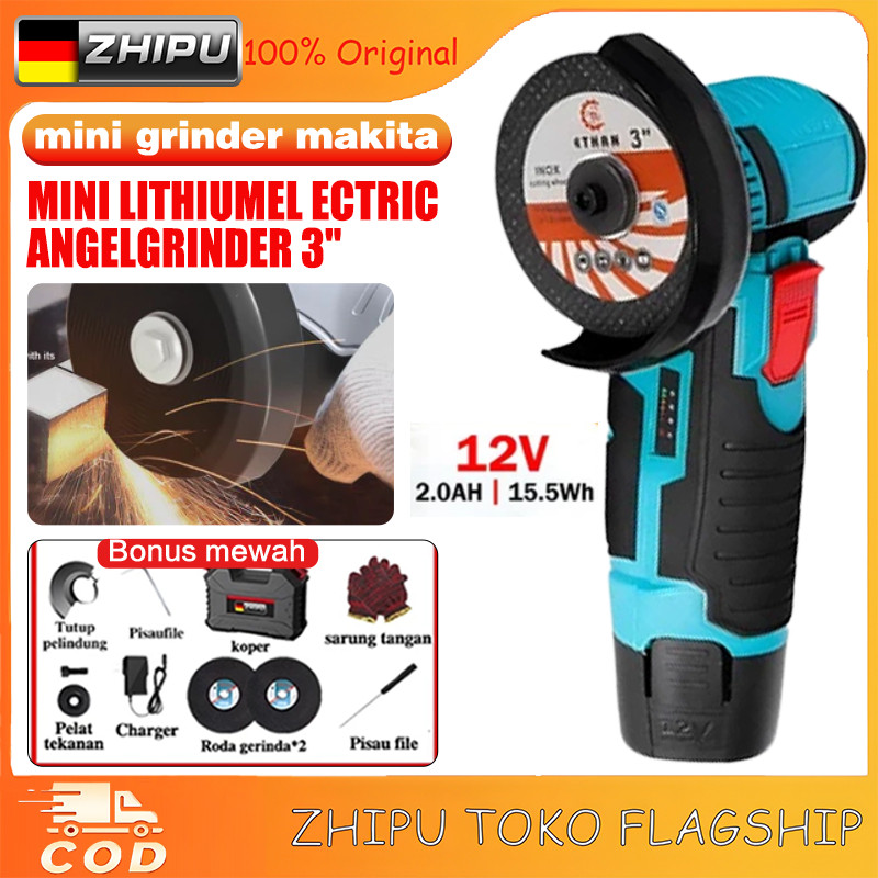 ZHIPU⭐Mesin Gerinda Tangan 3 Inch / Gurinda Disc Grinder Alat Pemotong Alat Listrik Lithium listrik 