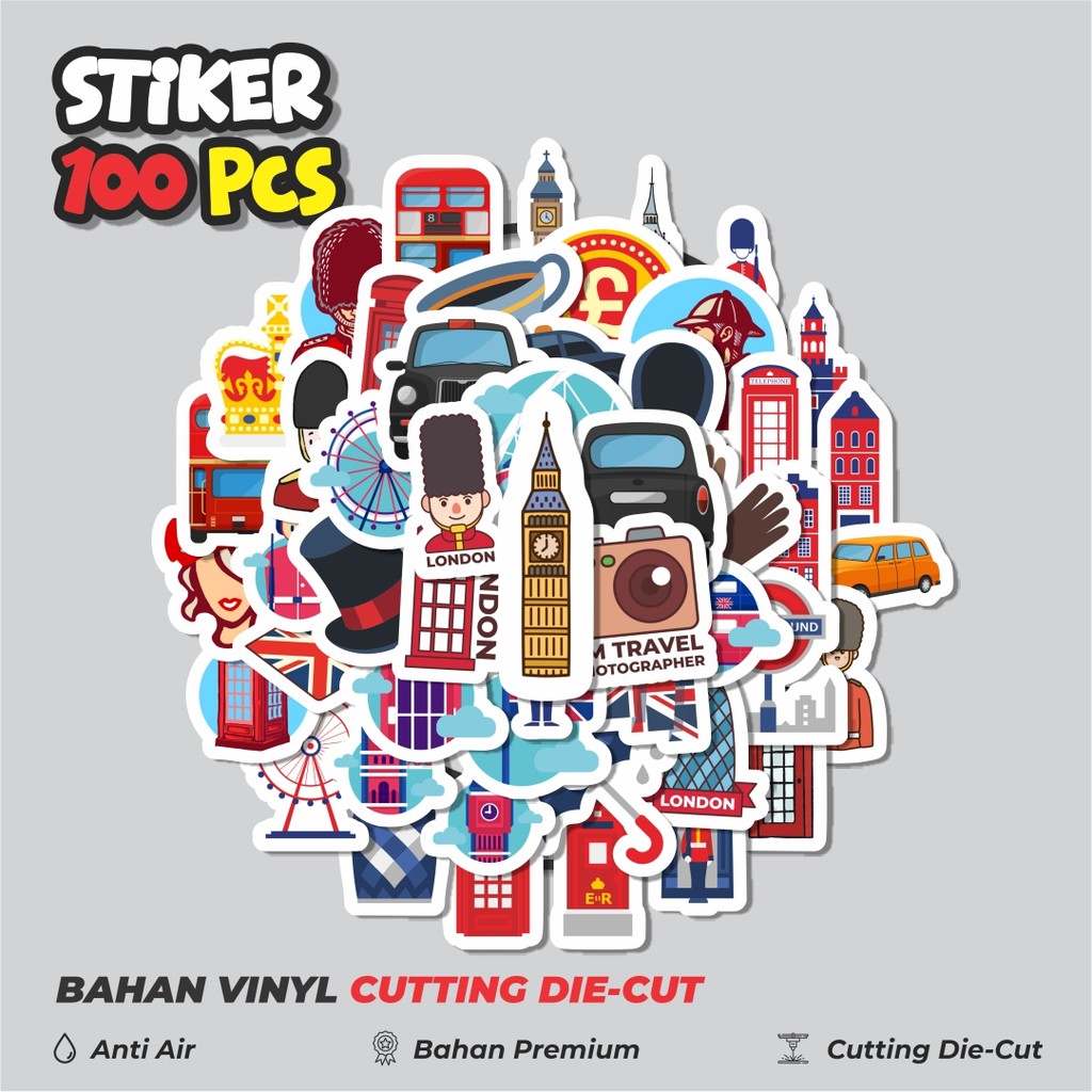 

Terbaru! 50 pcs Sticker London Dekorasi Lucu Kreatif untuk Notebook, Skateboard, HP