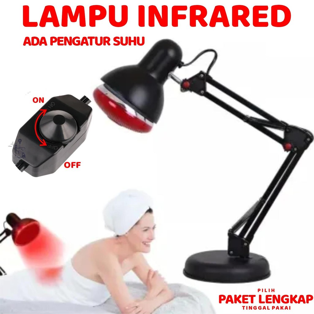 LAMPU INFRARED DENGAN PENGATUR SUHU UNTUK TERAPI Lampu Infra Merah Fisioterapi Paket Lengkap dengan 