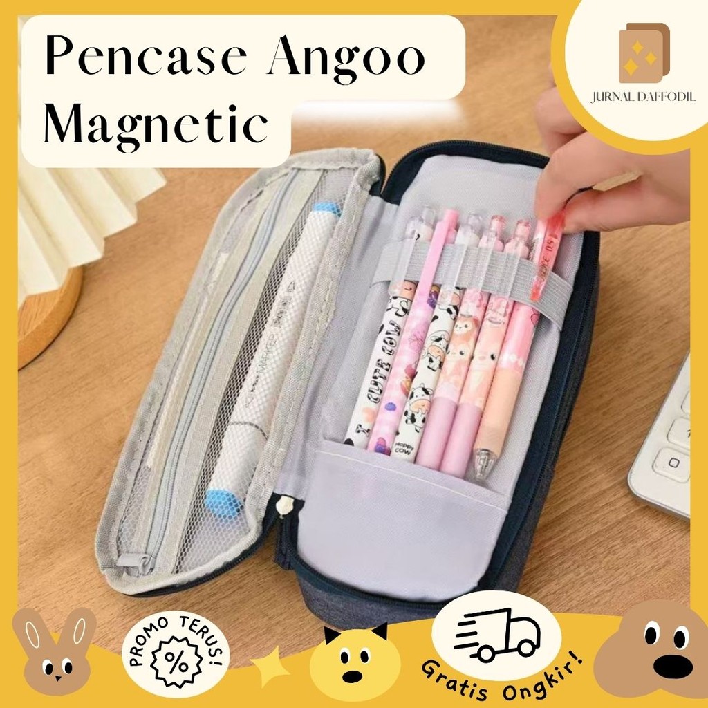 

Jurnal Daffodil - Angoo Magnetic Pencil Case Magnestand Pencil Case Tempat Pensil Standing Magnet Kawaii Pencil Cases Large Capacity Pen Bag Pouch Holder Box Office Student Stationery Magcritz