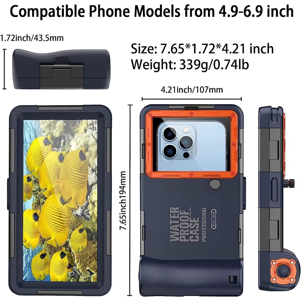 Profession Waterproof 15M ving Case For iPhone 15 Pro 14 13 12 11 Underwater Photography Phone Case 