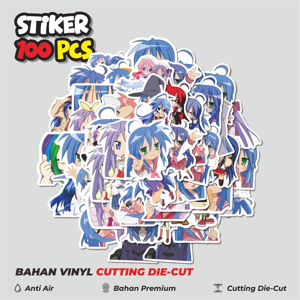 

Terbaru! 50 pcs Sticker Anime Lucky Star (Raki☆Suta) Sticker Dekorasi Lucu Kreatif untuk Notebook, Skateboard, HP