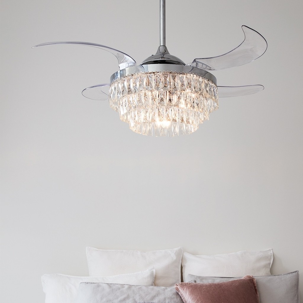 Mt Edma 48in FANAWAY VEIL Kipas Angin Lampu Kristal Gantung Plafon