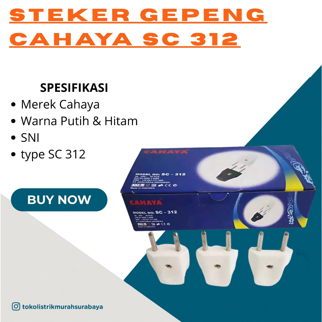 Steker Gepeng Cahaya SC 312 // Steker Gepeng Sni //Steker Gepeng