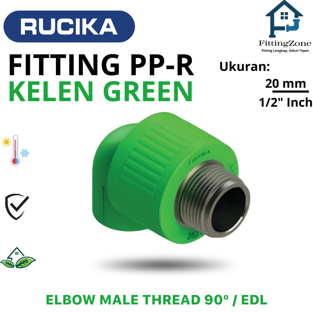 Elbow Male Thread 90° 20mm ~ 1/2 inch / KDL / Knee Drat Luar / Elbo Drat Luar ~ Sambungan Pipa PPR R