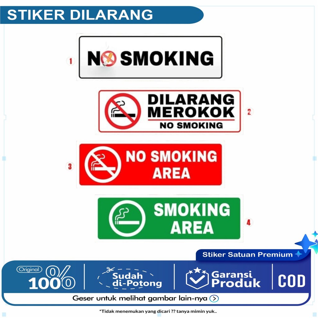 

STICKER NO SMOKING / SMOKING AREA / DILARANG MEROKOK WATERPROOF