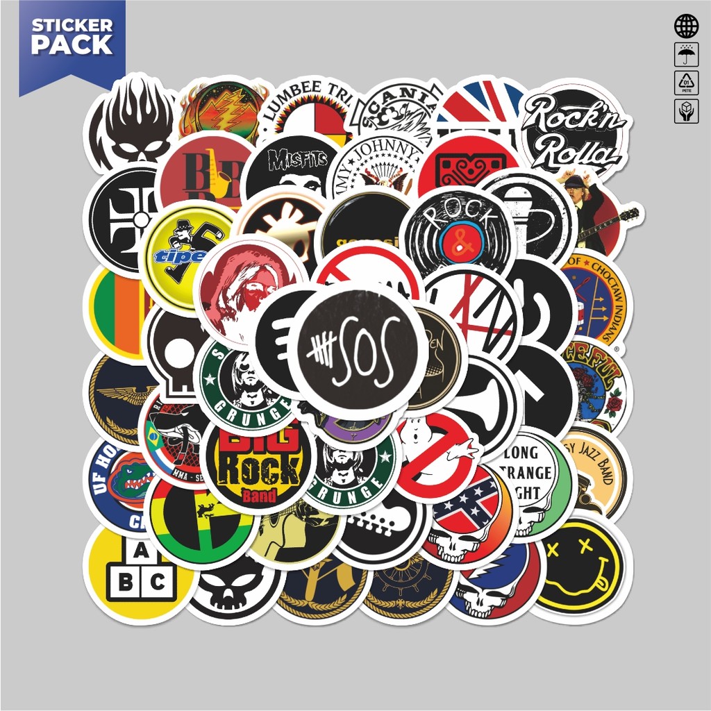 

[100PCS]Stiker Pack Stiker Logo Melingkar Stiker Aesthetic Vinyl Anti Air Dekorasi Sticker Laptop Buku Journal Koper Helm Casing HP Gitar Helm Skateboard