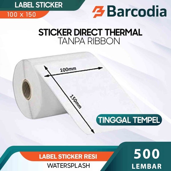 

BARCODIA Kertas Resi Label Thermal Barcode 100x150 Roll 500pcs Iware