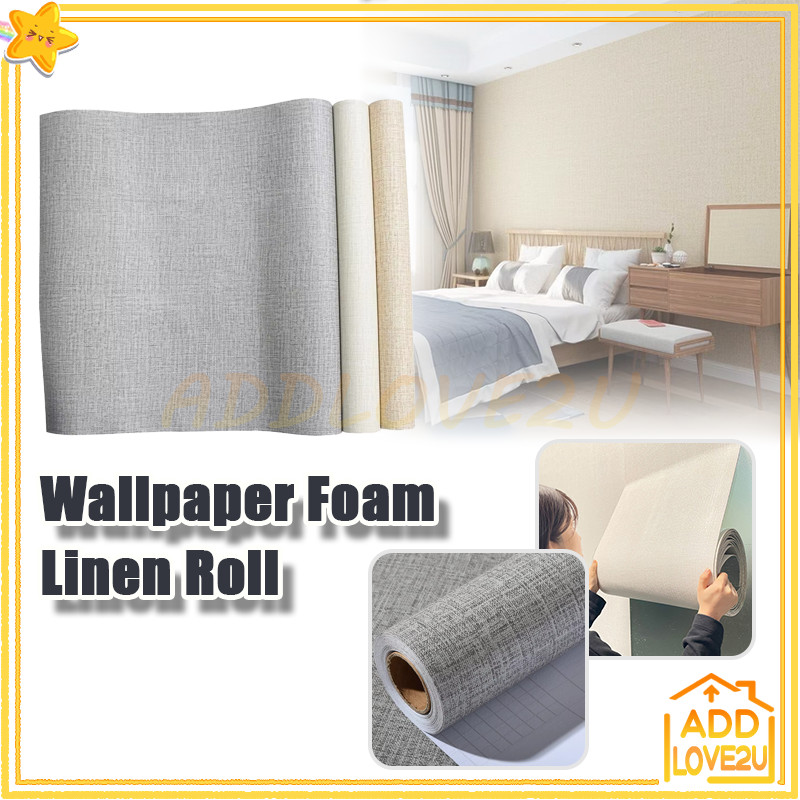 Wallpaper Foam Linen Roll/Wallpaper Linen Roll 3D Sederhana Wallpaper Dinding Sticker Dinding/Wallpa