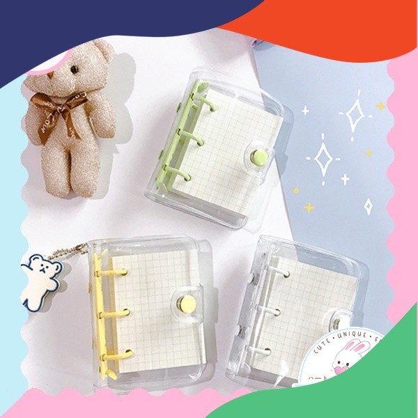 

COD Binder mini polos 3 ring termasuk isi kertas refill 80 lembar aesthetic lucu cute journaling DIY bujo jurnal notebook loose leaf transparan HB1290 HOTT
