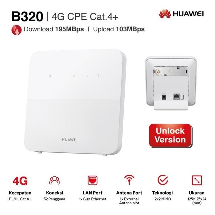 Modem Router Huawei 4G LTE B320 WIFI 4G E 5s 300Mbps - B320+10GB