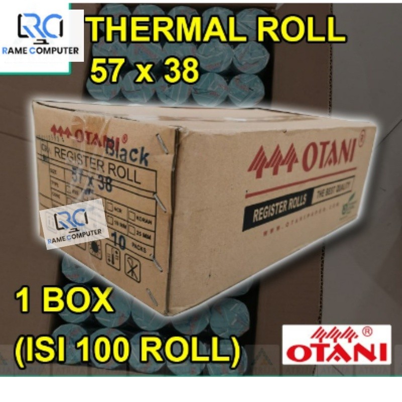 

1 BOX (100) Kertas Struk Thermal Paper Roll OTANI Black 57x38