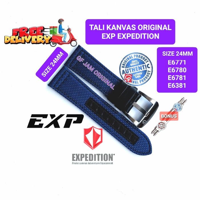 TALI JAM TANGAN KANVAS EXPEDITION EXP ORIGINAL 24MM E6771 E6381 E6780 - Biru