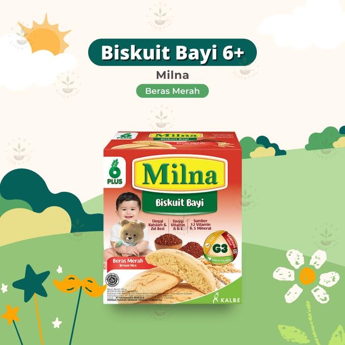 

Milna Biskuit Bayi 6+ -Snack Bayi - Cemilan Anak - Milna Biskuit - Beras Merah