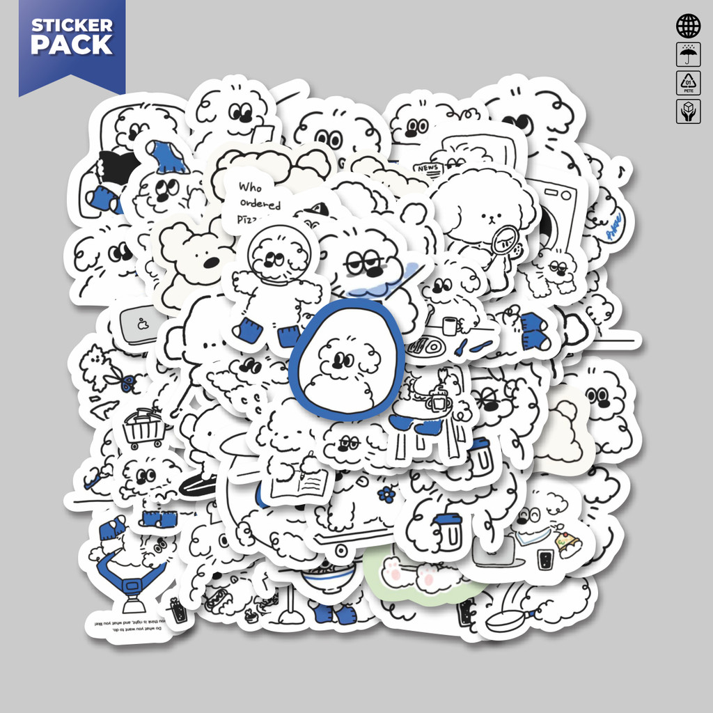 

[100PCS]Stiker Pack Stiker Puppy Kartun Anjing Aesthetic Vinyl Anti Air Dekorasi Sticker Laptop Buku Journal Koper Helm Casing HP Gitar Helm Skateboard