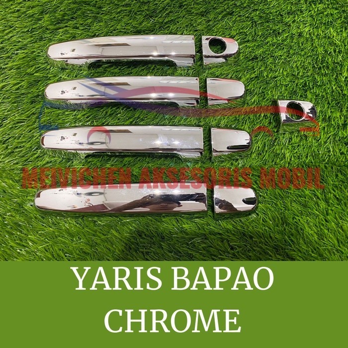 COVER HANDLE GAGANG PINTU MOBIL YARIS BAPAO BAKPAO FULL CHROME