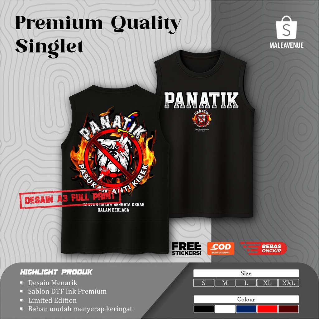 Singlet Kaos PN Panatik Pasukan Anti Kirek Santun Dalam berkata Keras dalam berlaga