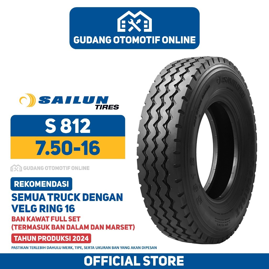 Ban Truk Sailun S812 750 R16 16 Truck Colt Diesel Canter Ragasa 7.50 R16