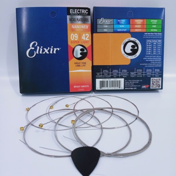ORIGINAL senar gitar elixir elektrik 9-42 senar gitar elixir elektrik