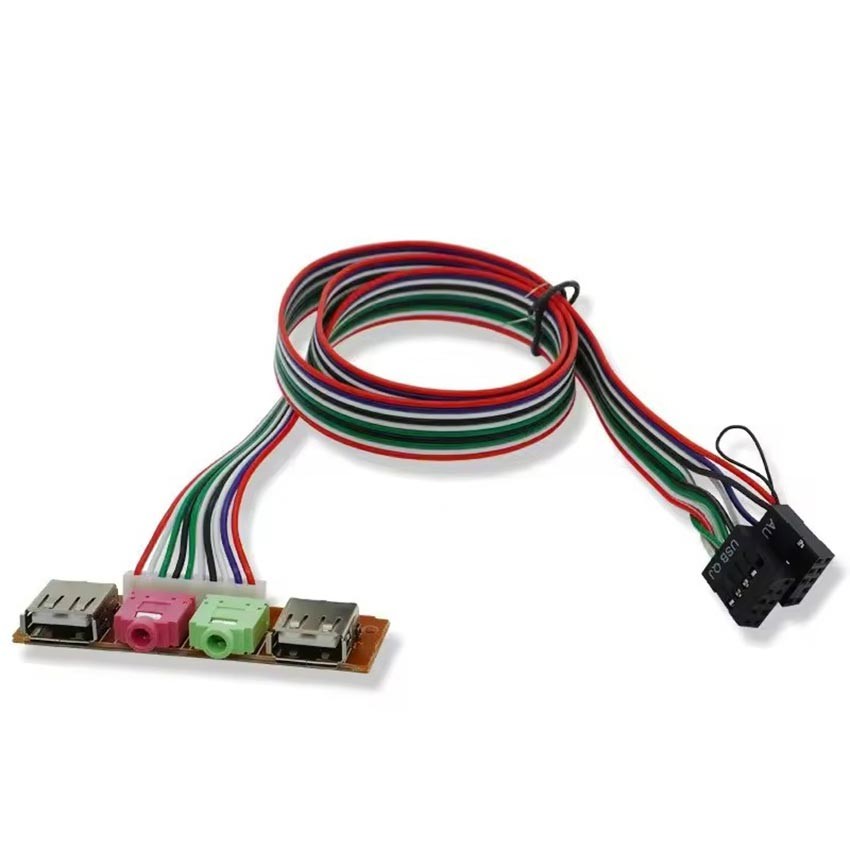 KABEL Front Panel USB Dan Audio Jack 3.5mm Mic Sound Casing PC CPU Portable Multifungsi Heavy Duty